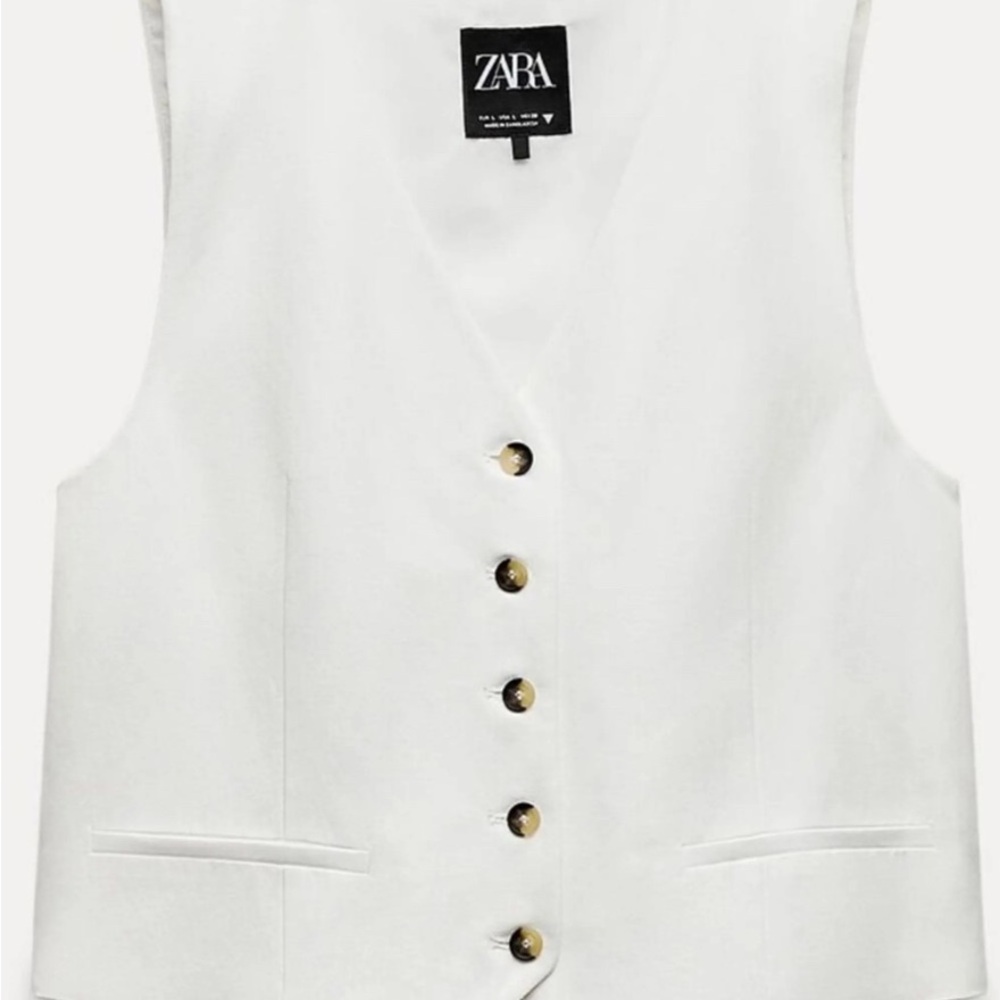 Zara Women's Linen Buttoned Vest